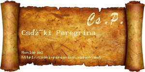 Csáki Peregrina névjegykártya